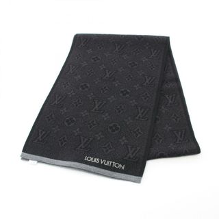 ルイヴィトン(LOUIS VUITTON)のルイ・ヴィトン LOUIS VUITTON エシャルプ マイ モノグラム エクリプス マフラー 衣料品 ウール メンズ ブラック系 / グレー系 M73468 【中古】(マフラー)