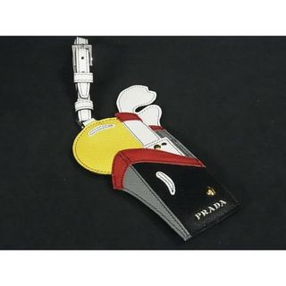 プラダ(PRADA)の■極美品■ PRADA プラダ サフィアーノレザー 船 ネームタグ ネームホルダー バッグチャーム アイボリー系×マルチカラー FI5764(その他)