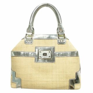 アニヤハインドマーチ(ANYA HINDMARCH)のアニヤハインドマーチ ハンドバッグ かごバッグ ロゴ 切替 レザー メタリック(ハンドバッグ)