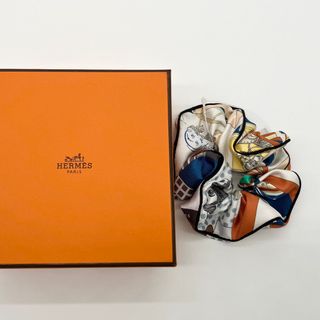 エルメス(HERMES)のHERMES シュシュ シルク ヘアアクセサリー マルチカラー(ヘアゴム/シュシュ)