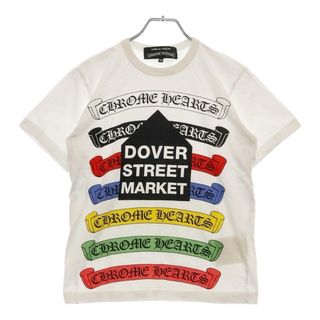 クロムハーツ(Chrome Hearts)のCHROME HEARTS クロムハーツ ×コムデギャルソン DSMG別注 マルチスクロールラベル ロゴプリント クルーネック 半袖Tシャツ カットソー ホワイト レディース ZB-T001(Tシャツ(半袖/袖なし))