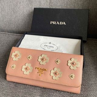 プラダ  長財布　希少　レア　花柄　ピンク