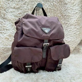 プラダ(PRADA)の【美品】プラダ リュック ブラウン ナイロン 三角ロゴ ユニセックス(バッグパック/リュック)