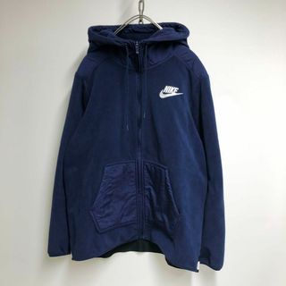 ナイキ(NIKE)のNike フリースパーカー フルジップ ウィメンズXL紺(パーカー)