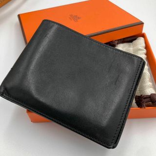 エルメス(HERMES)の！良品！　HERMES エルメス　シチズンツイルコンパクト　ブラック(折り財布)