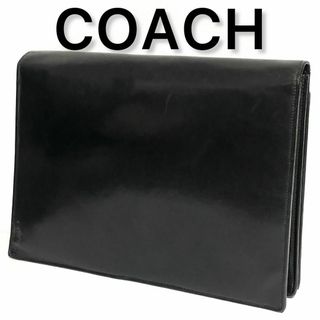 コーチ(COACH)の✨A4収納✨COACH コーチ オールレザー ビジネスバッグ クラッチバッグ 黒(ビジネスバッグ)