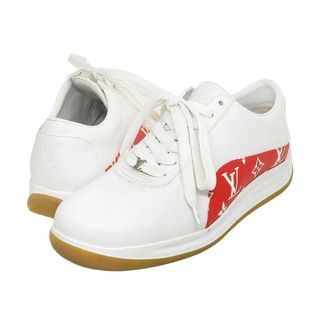 ルイヴィトン(LOUIS VUITTON)のルイヴィトン Supreme コラボ レザー スニーカー モノグラム メンズ ホワイト レッド LOUIS VUITTON 【中古】 【アパレル・小物】(スニーカー)