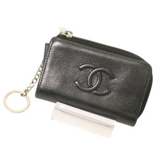シャネル(CHANEL)のCHANEL シャネル ココマーク  キャビアスキン キーケース　カードケース ブラック A-7227(コインケース)