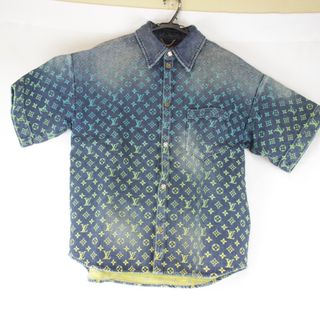 ルイヴィトン(LOUIS VUITTON)の美品『USED』LOUIS VUITTON【ルイ・ヴィトン】 レインボーモノグラム ショートスリーブ デニムシャツ 半袖シャツ コットン メンズ(シャツ)