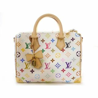 ルイヴィトン(LOUIS VUITTON)のヴィトン M13085 ■ LV × TM スピーディ バンドリエール 25 モノグラム マルチカラー ホワイト 2WAYバッグ 村上隆 Louis Vuitton □7E (ハンドバッグ)