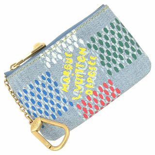 ルイヴィトン(LOUIS VUITTON)のルイヴィトン コインケース カードキーケース ポシェット クレ LVバーズ ダミエ デニム マルチカラー ブルー 小銭入れ キーチェーン LOUIS VUITTON 新品 157885(コインケース)