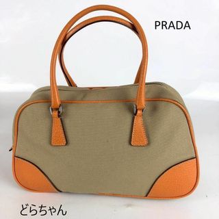 プラダ(PRADA)のPRADA プラダ キャンバス ハンドバッグ オレンジ レディース ブランド(ハンドバッグ)