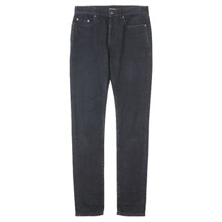 サンローラン(SAINT LAURENT)の【SALE】SAINT LAURENT PARIS サンローランパリ パンツ 2020年製 ストレッチ デニム スキニー ジーンズ シグネチャー ロゴ ボタン 無地 ボトムス メンズ サイズ 29 ユーズドブラック イタリア製 622876(ワークパンツ/カーゴパンツ)