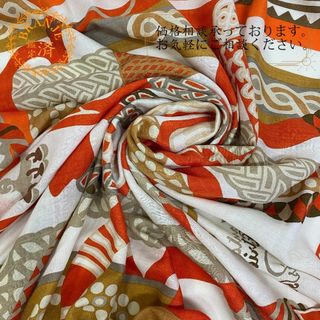 エルメス(HERMES)のエルメス HERMES ストール
 Fantaisie dEtriers 鐙の幻想 カレジェアン オレンジ(ストール/パシュミナ)