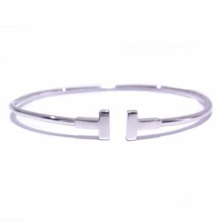 ティファニー(Tiffany & Co.)のティファニー　TIFFANY&CO　Ｔスマイル ワイヤー ブレスレット　Tワイヤー　サイズM 18K　750　WG　ホワイトゴールド(ブレスレット/バングル)